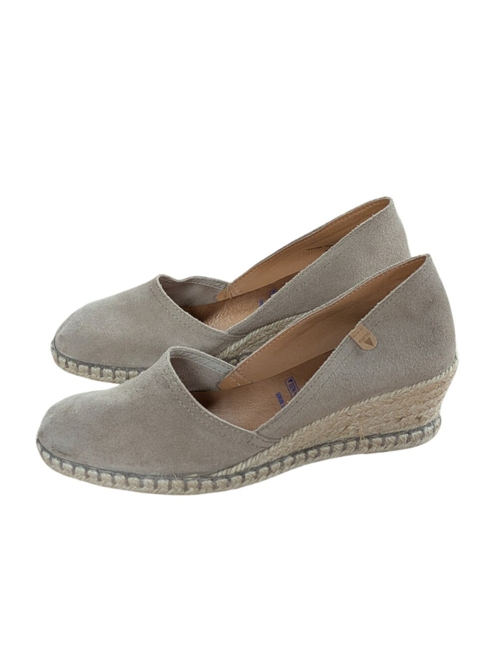 Verbenas Taupe Suede Espadrille Wedge Shoes Size 39 - Picture 13 of 13